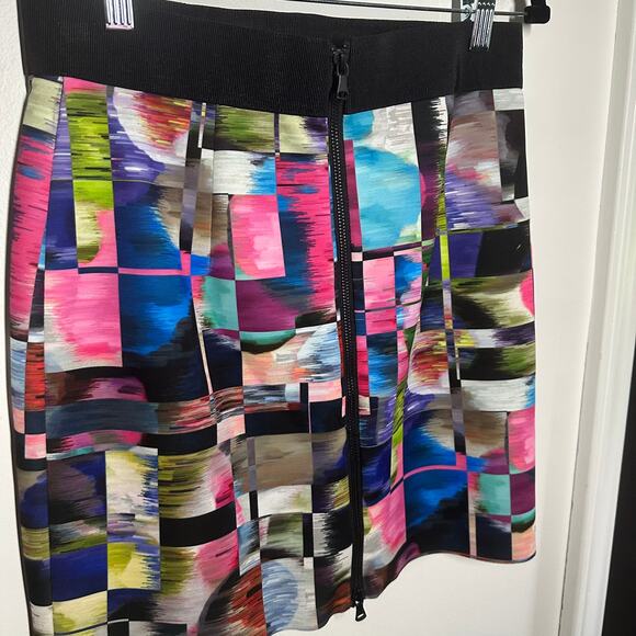Milly New York Women's Abstract Colorful Mini Pencil Office Skirt Size 6 - Picture 6 of 10